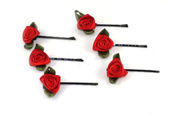 Rose Bud Hair Grips