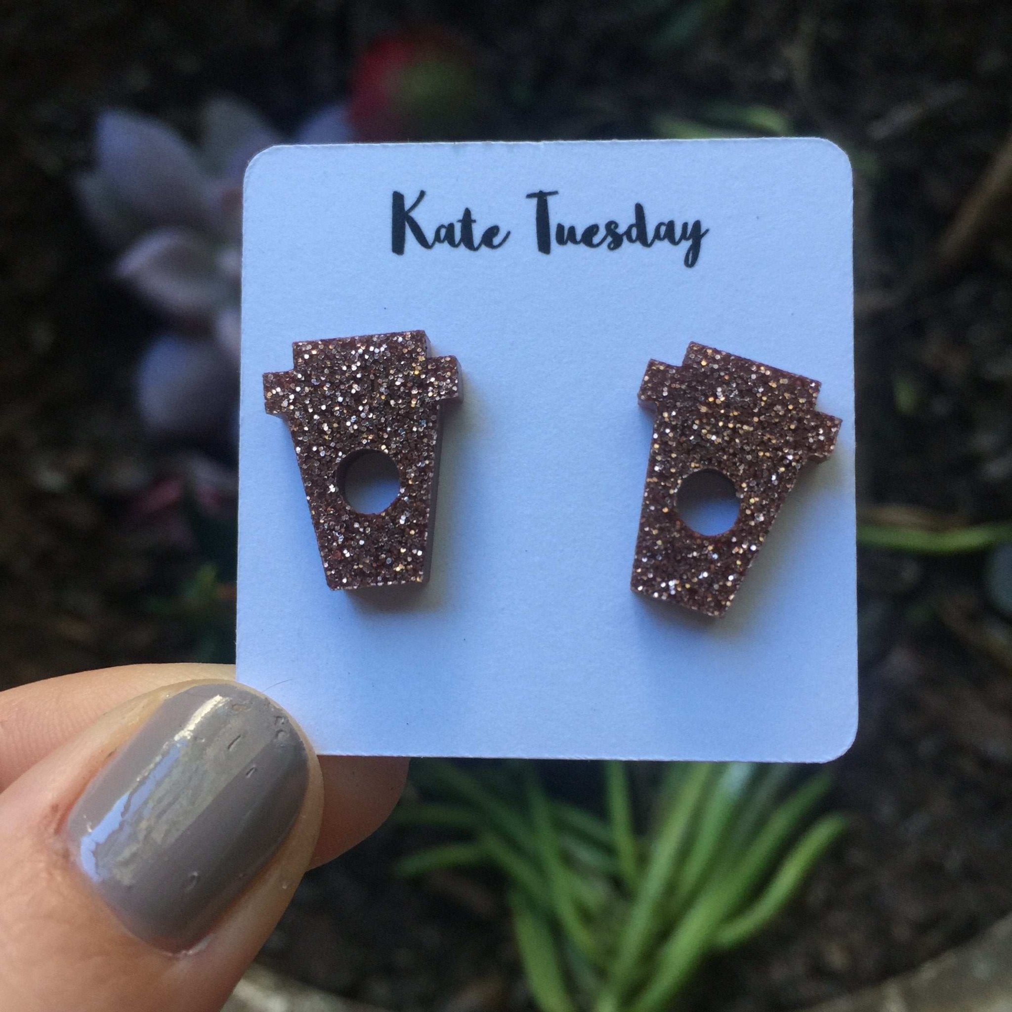 Rose Gold Coffee Cup Stud Acrylic Earrings - Bela Fils BoutiqueEarringsBela Fils Boutique