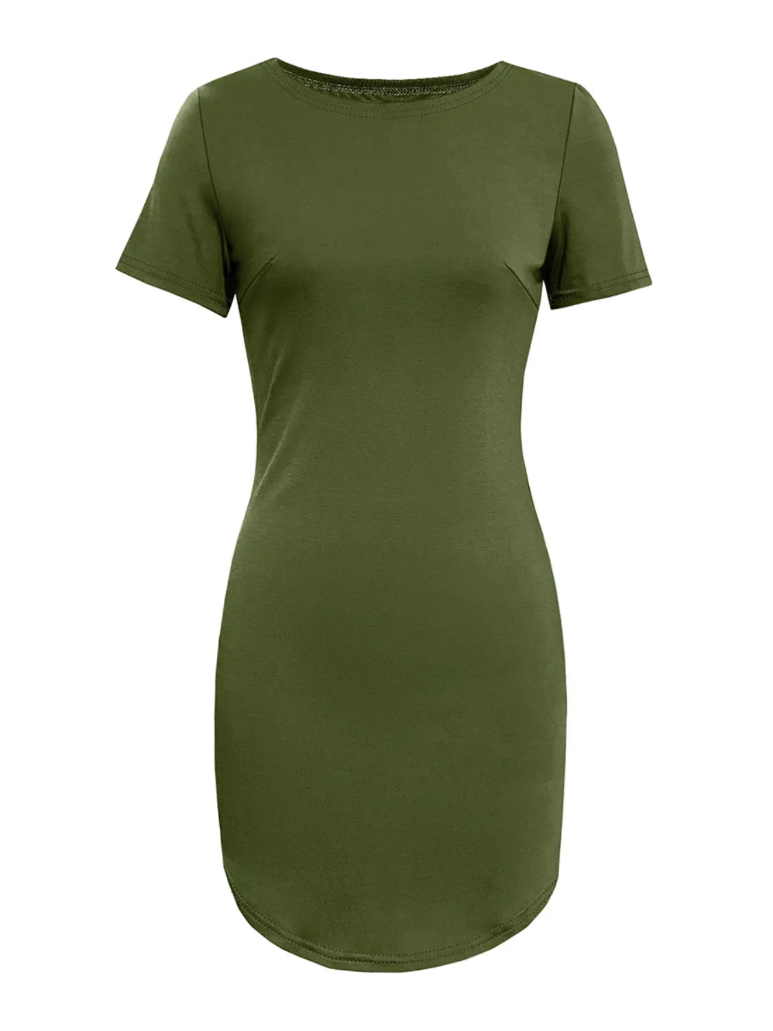 Round Neck Short Sleeve Mini Tee Dress - Bela Fils BoutiqueBela Fils Boutique