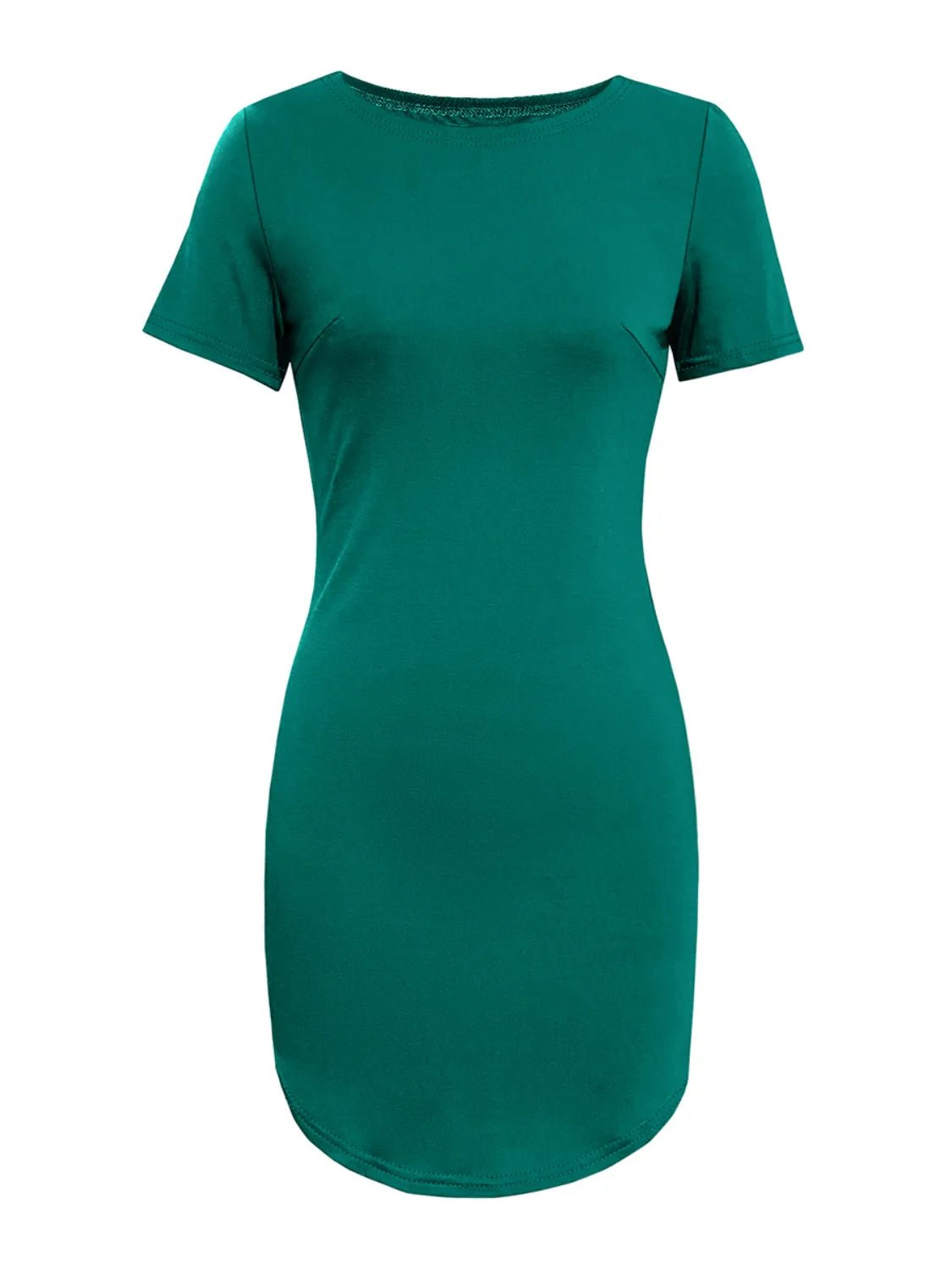 Round Neck Short Sleeve Mini Tee Dress - Bela Fils BoutiqueBela Fils Boutique