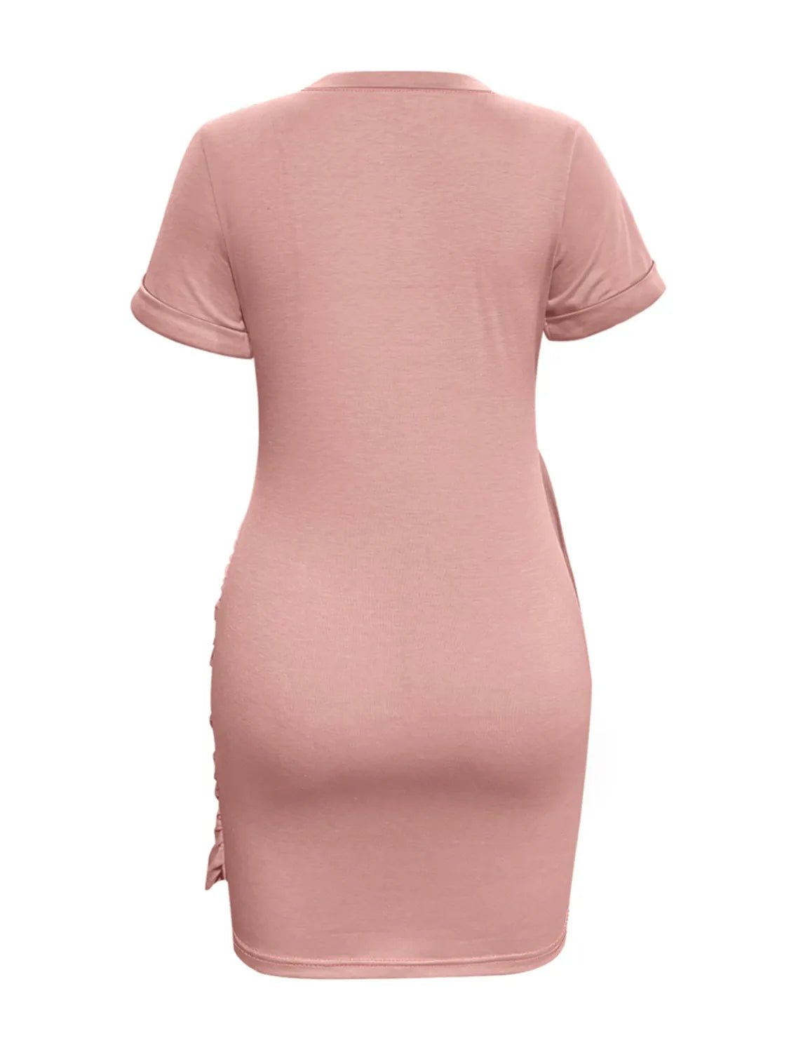 Round Neck Short Sleeve Mini Tee Dress - Bela Fils BoutiqueBela Fils Boutique