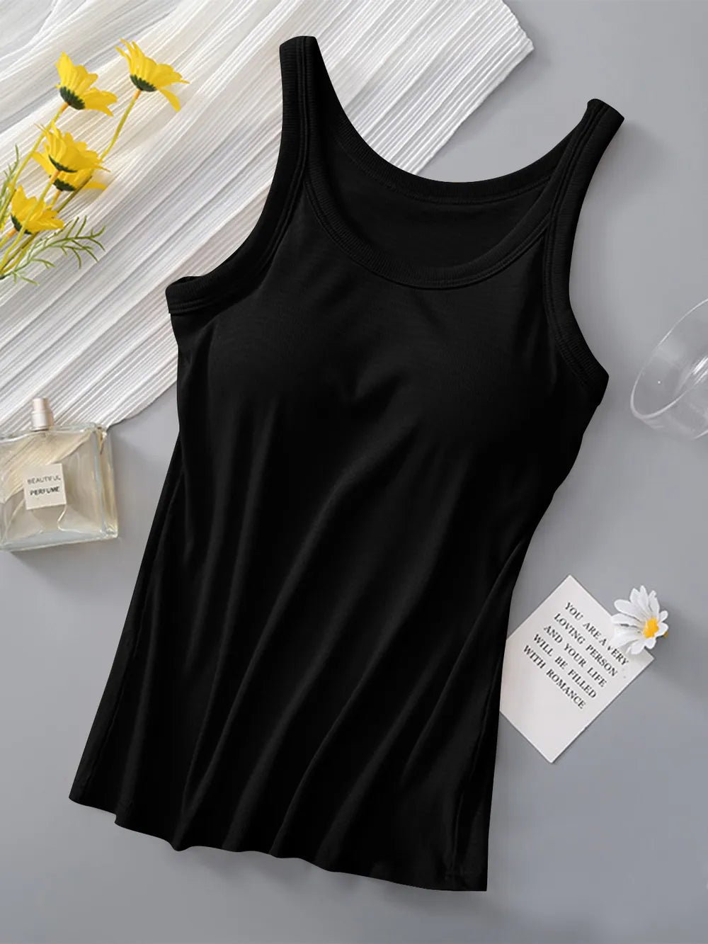 Round Neck Tank with Bra - Bela Fils BoutiqueBela Fils Boutique