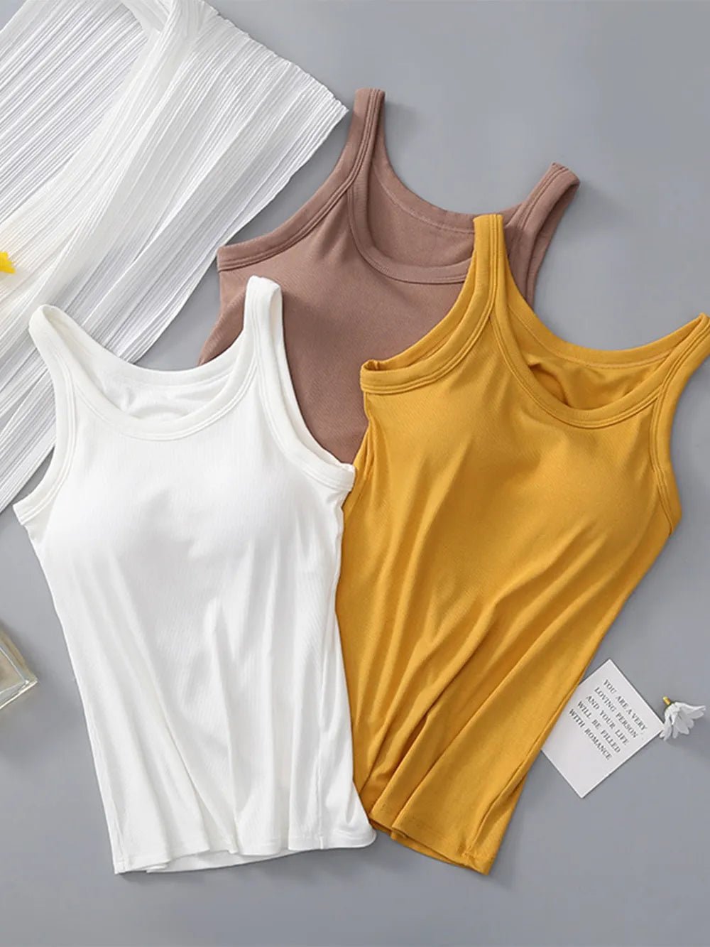 Round Neck Tank with Bra - Bela Fils BoutiqueBela Fils Boutique