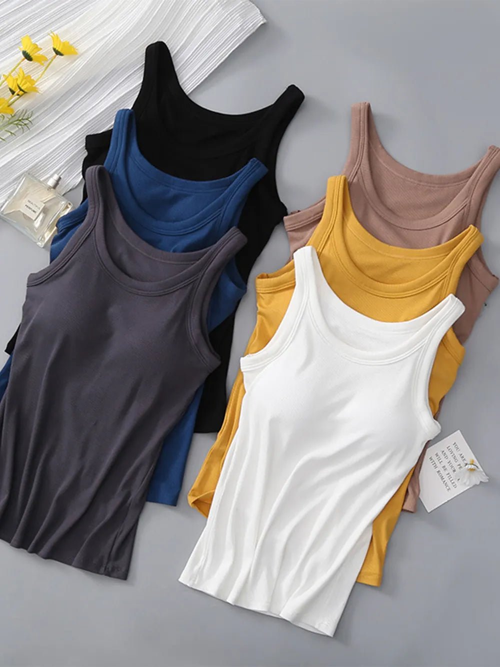 Round Neck Tank with Bra - Bela Fils BoutiqueBela Fils Boutique