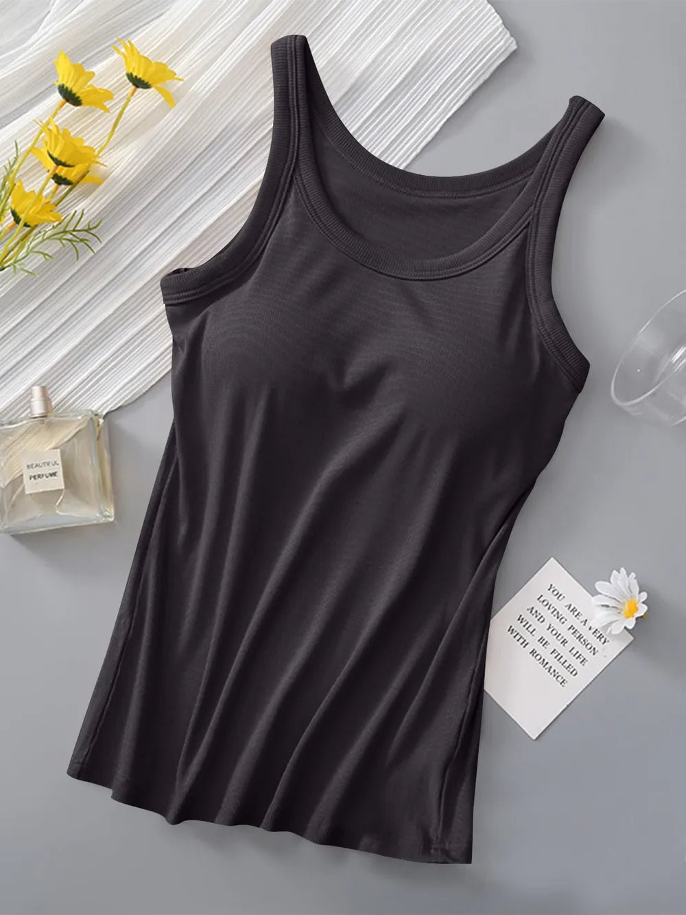 Round Neck Tank with Bra - Bela Fils BoutiqueBela Fils Boutique