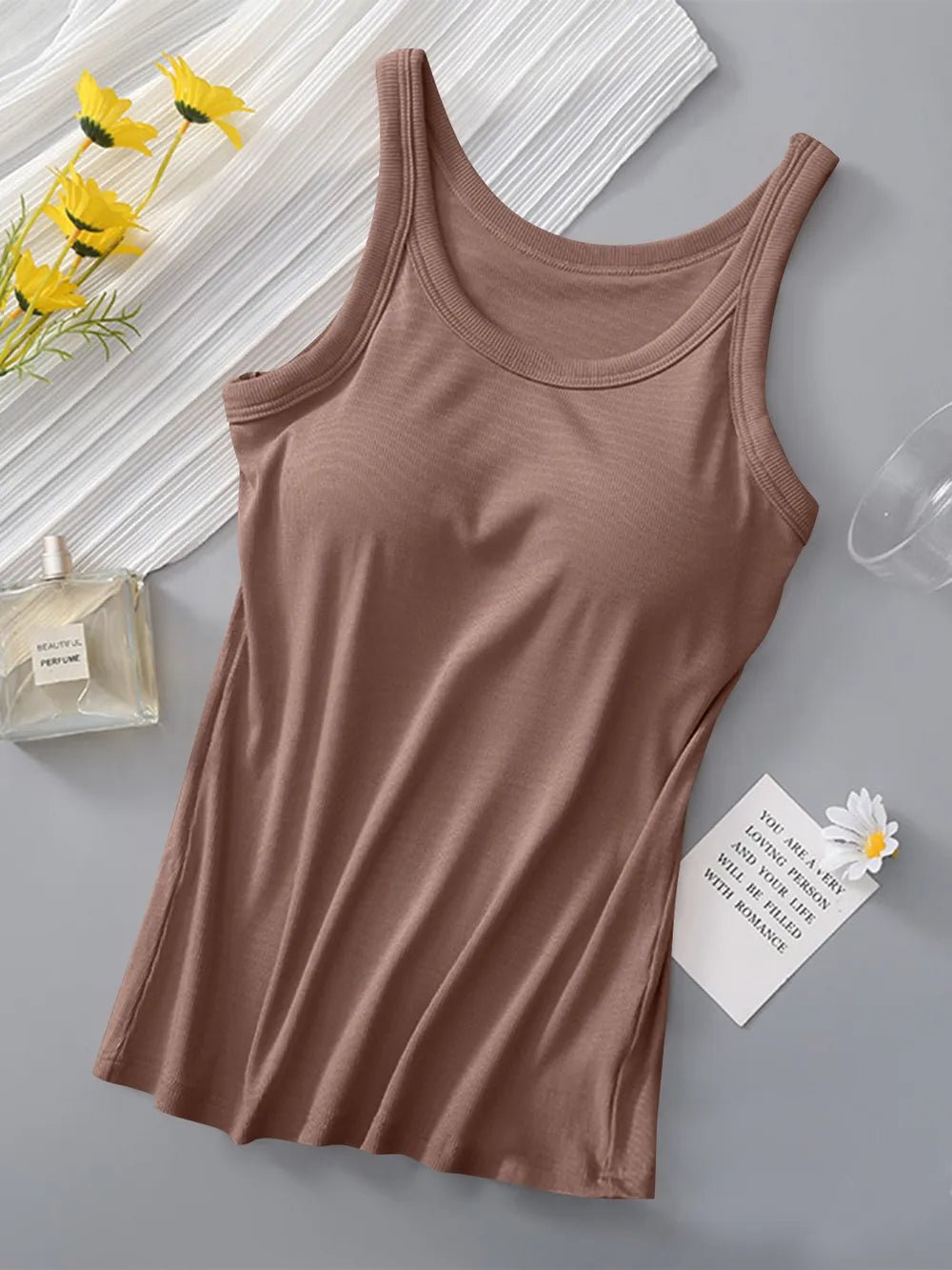 Round Neck Tank with Bra - Bela Fils BoutiqueBela Fils Boutique