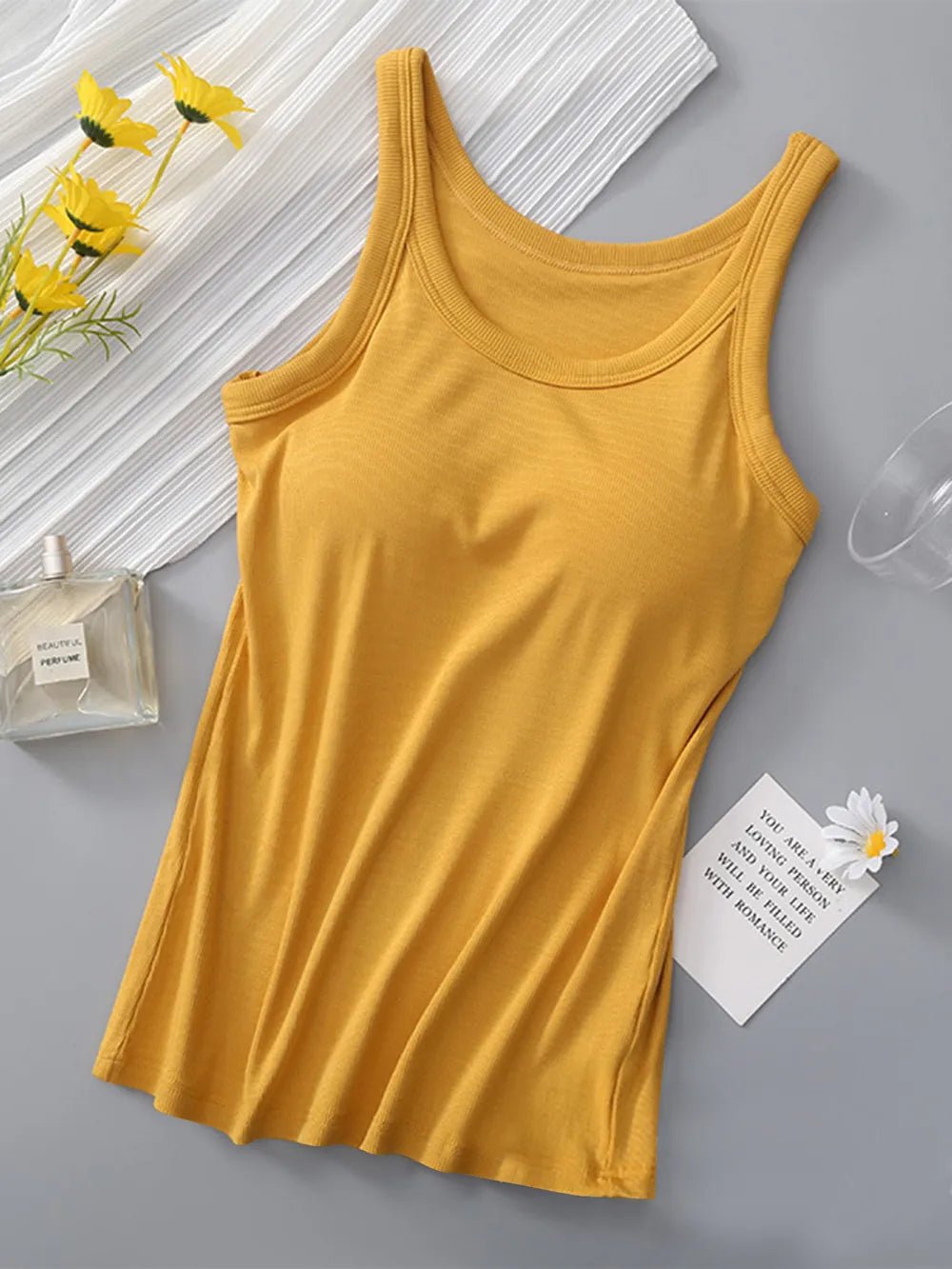 Round Neck Tank with Bra - Bela Fils BoutiqueBela Fils Boutique