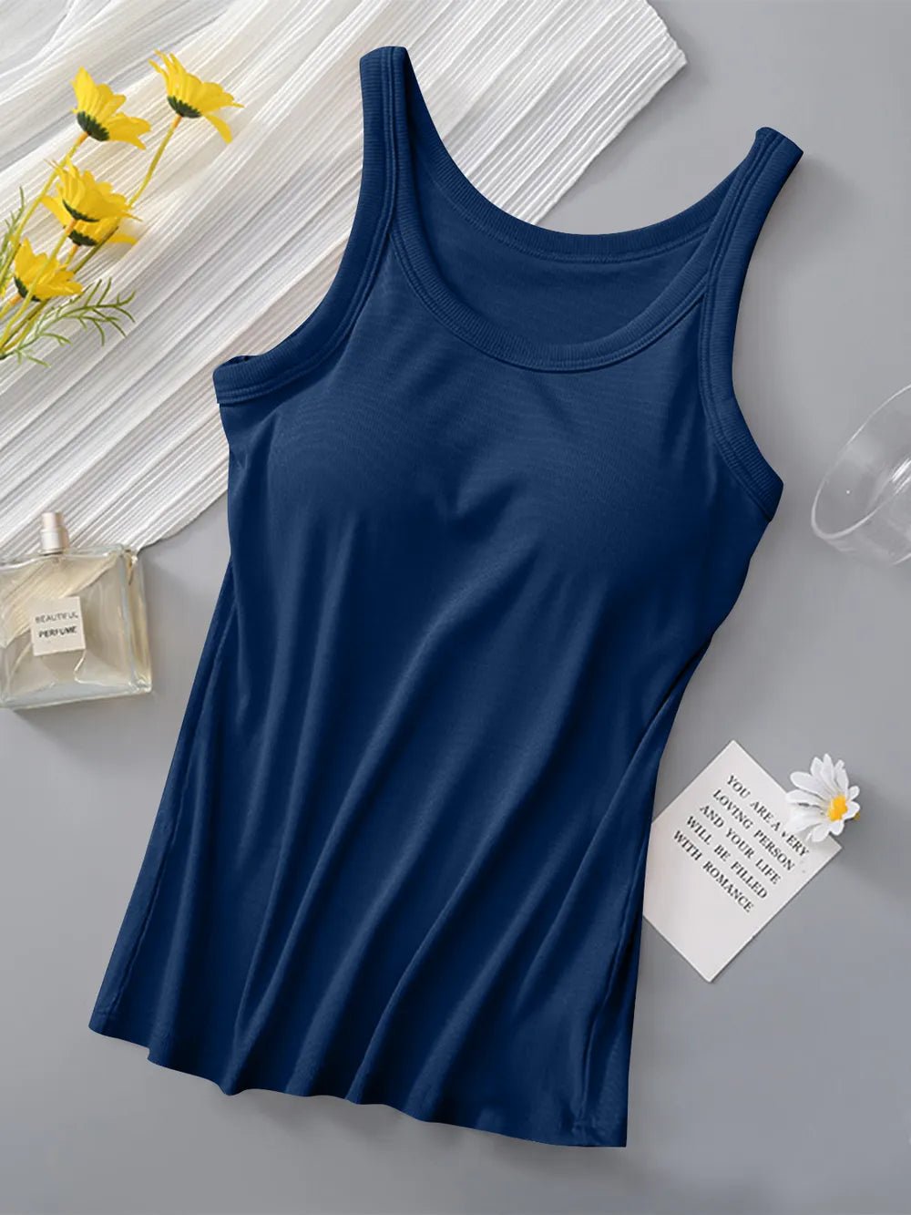 Round Neck Tank with Bra - Bela Fils BoutiqueBela Fils Boutique