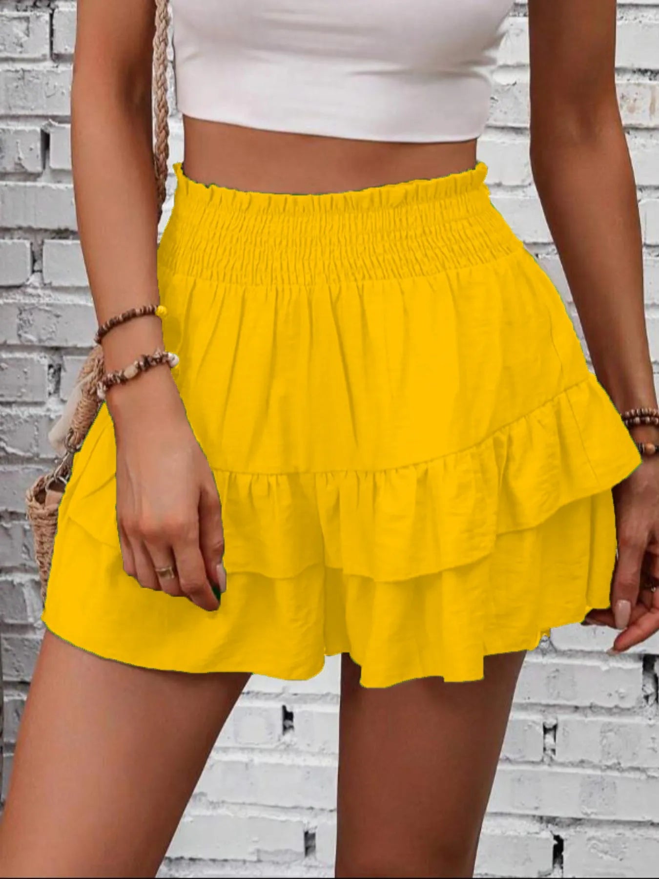 Ruffle Layered High Waist Casual Skort - Bela Fils BoutiqueBela Fils Boutique