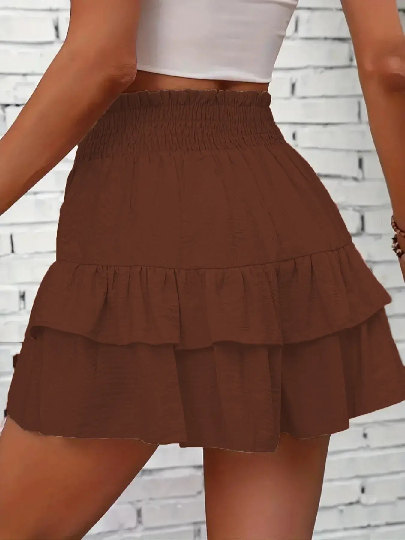 Ruffle Layered High Waist Casual Skort - Bela Fils BoutiqueBela Fils Boutique