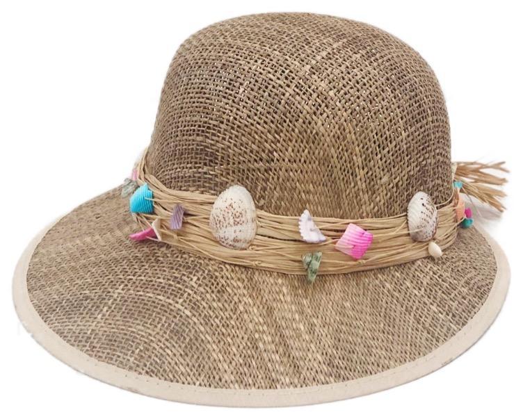 Sally SeaShells Seagrass Visor - Bela Fils BoutiqueHatsBela Fils Boutique