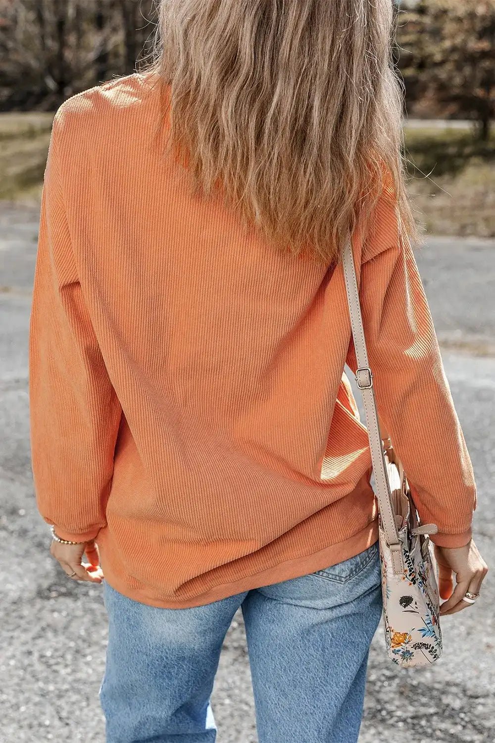 Sequin Pumpkin Round Neck Long Sleeve Sweatshirt - Bela Fils BoutiqueBela Fils Boutique
