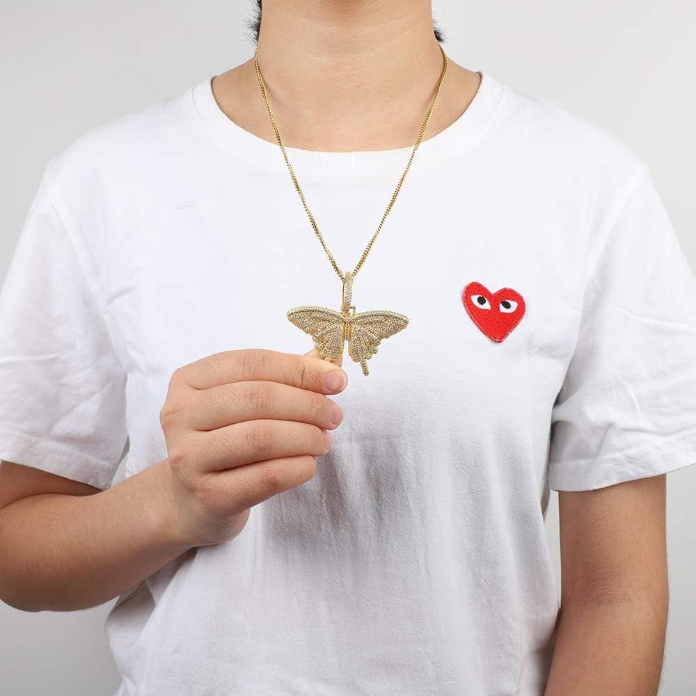 Silver Plated CZ Iced Out Bling Butterfly Chain Jewelry for Men Women - Bela Fils BoutiqueBela Fils Boutique