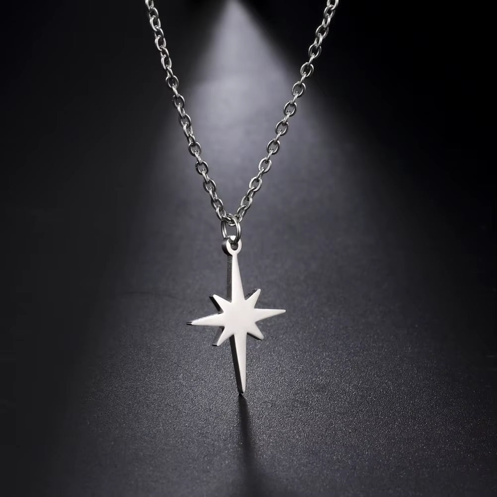 Simple North Star Pendant Necklace Fashion Women'S Necklace Stainless Steel Starlight Choker Jewelry Lover Party Gift - Bela Fils BoutiqueBela Fils Boutique