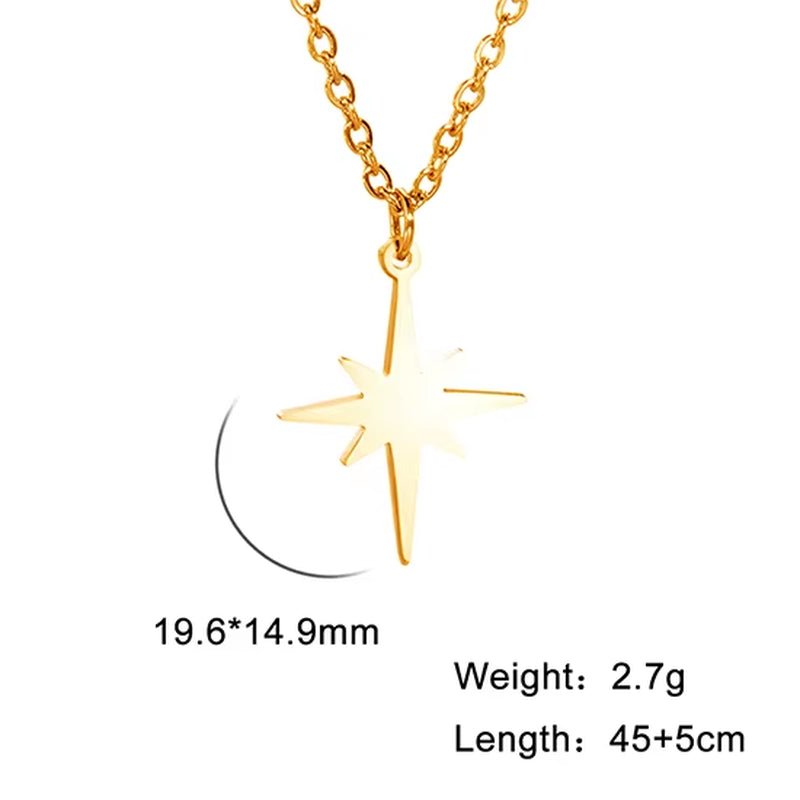 Simple North Star Pendant Necklace Fashion Women'S Necklace Stainless Steel Starlight Choker Jewelry Lover Party Gift - Bela Fils BoutiqueBela Fils Boutique