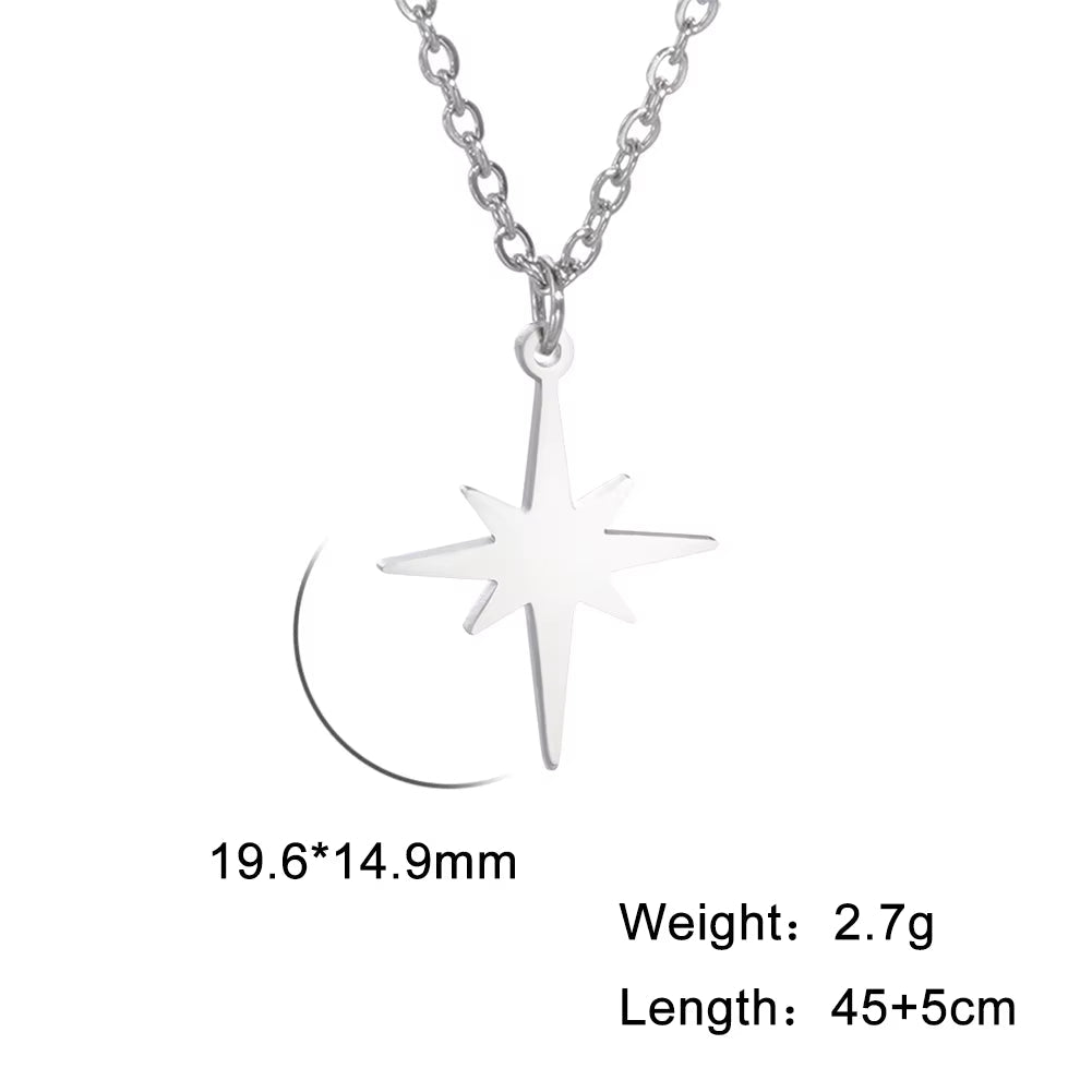 Simple North Star Pendant Necklace Fashion Women'S Necklace Stainless Steel Starlight Choker Jewelry Lover Party Gift - Bela Fils BoutiqueBela Fils Boutique