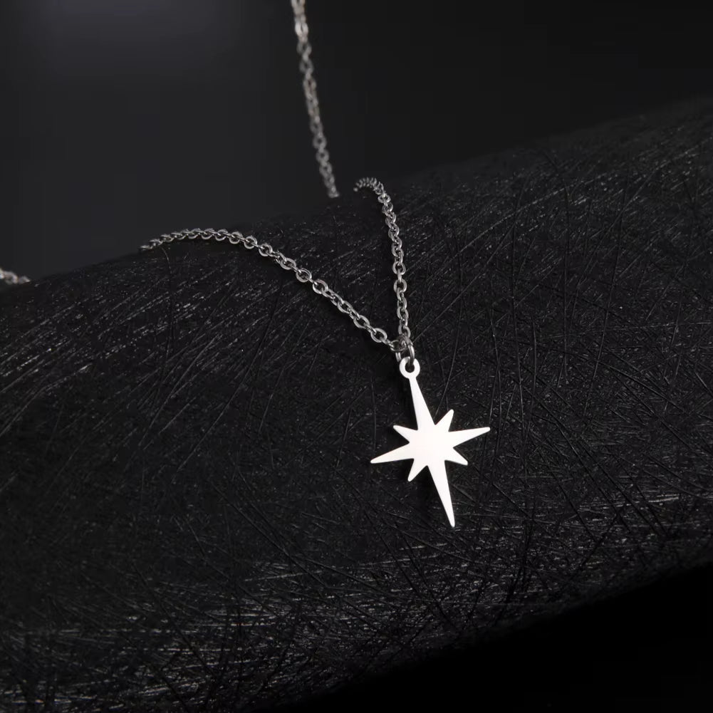 Simple North Star Pendant Necklace Fashion Women'S Necklace Stainless Steel Starlight Choker Jewelry Lover Party Gift - Bela Fils BoutiqueBela Fils Boutique