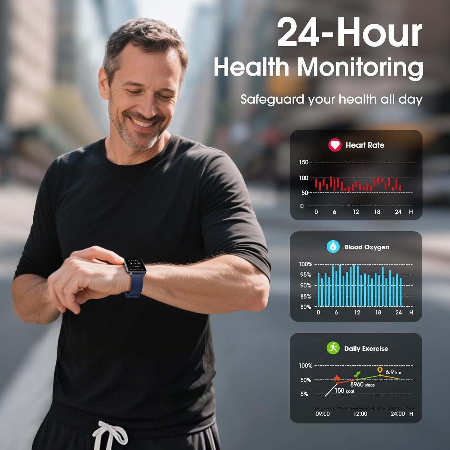 Smart Fitness Watch – Calls, Heart Monitor, No Phone Needed - Bela Fils BoutiqueBela Fils Boutique
