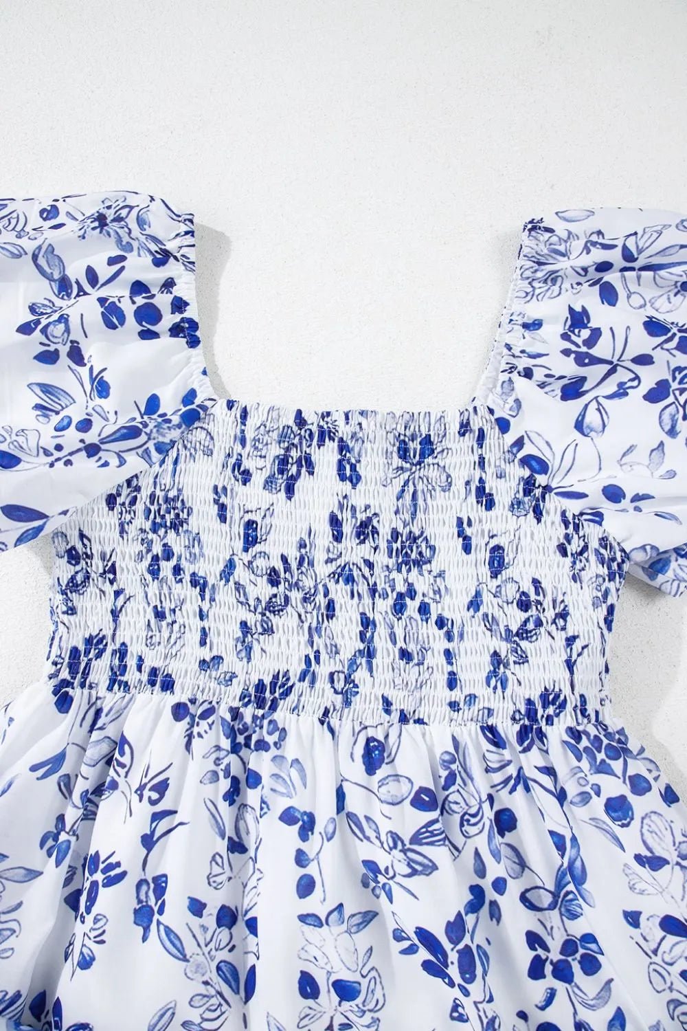 Smocked Printed Square Neck Puff Sleeve Dress - Bela Fils BoutiqueBela Fils Boutique
