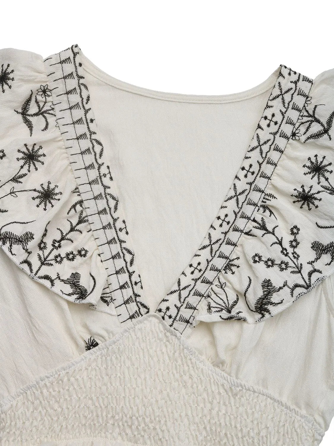 Smocked Ruffled Cap Sleeve Mini Dress - Bela Fils BoutiqueBela Fils Boutique