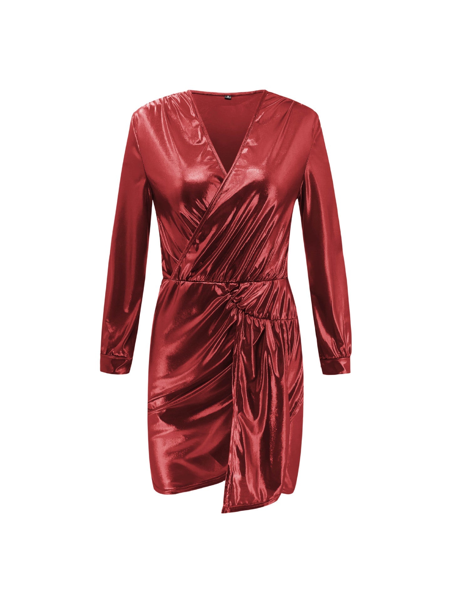 Solid Color Deep V Long Sleeve Mini Dress - Bela Fils BoutiqueBela Fils Boutique