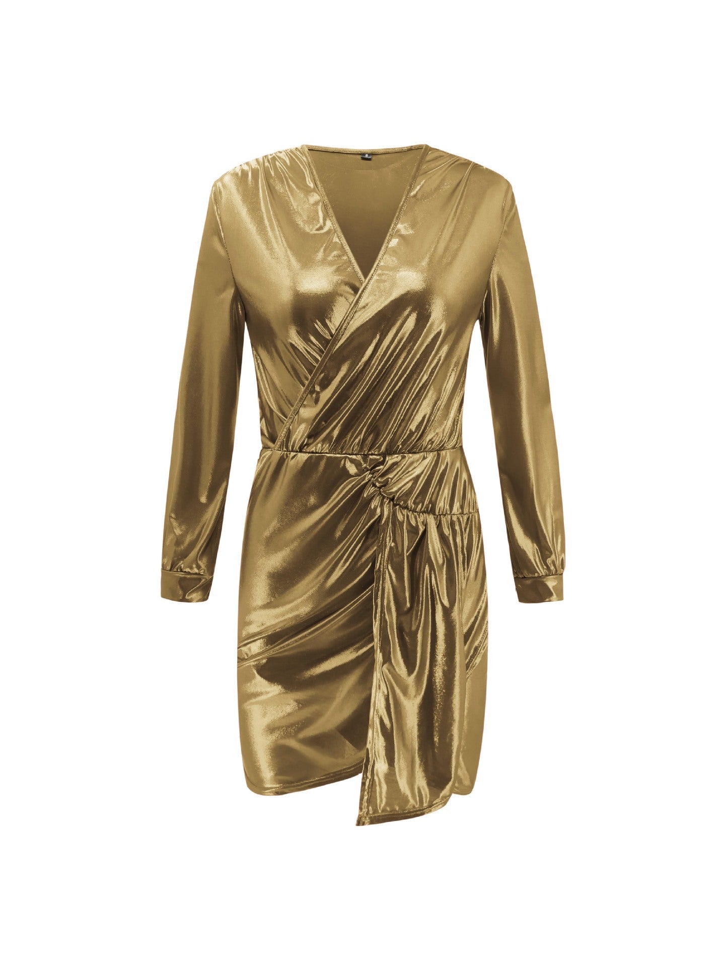Solid Color Deep V Long Sleeve Mini Dress - Bela Fils BoutiqueBela Fils Boutique