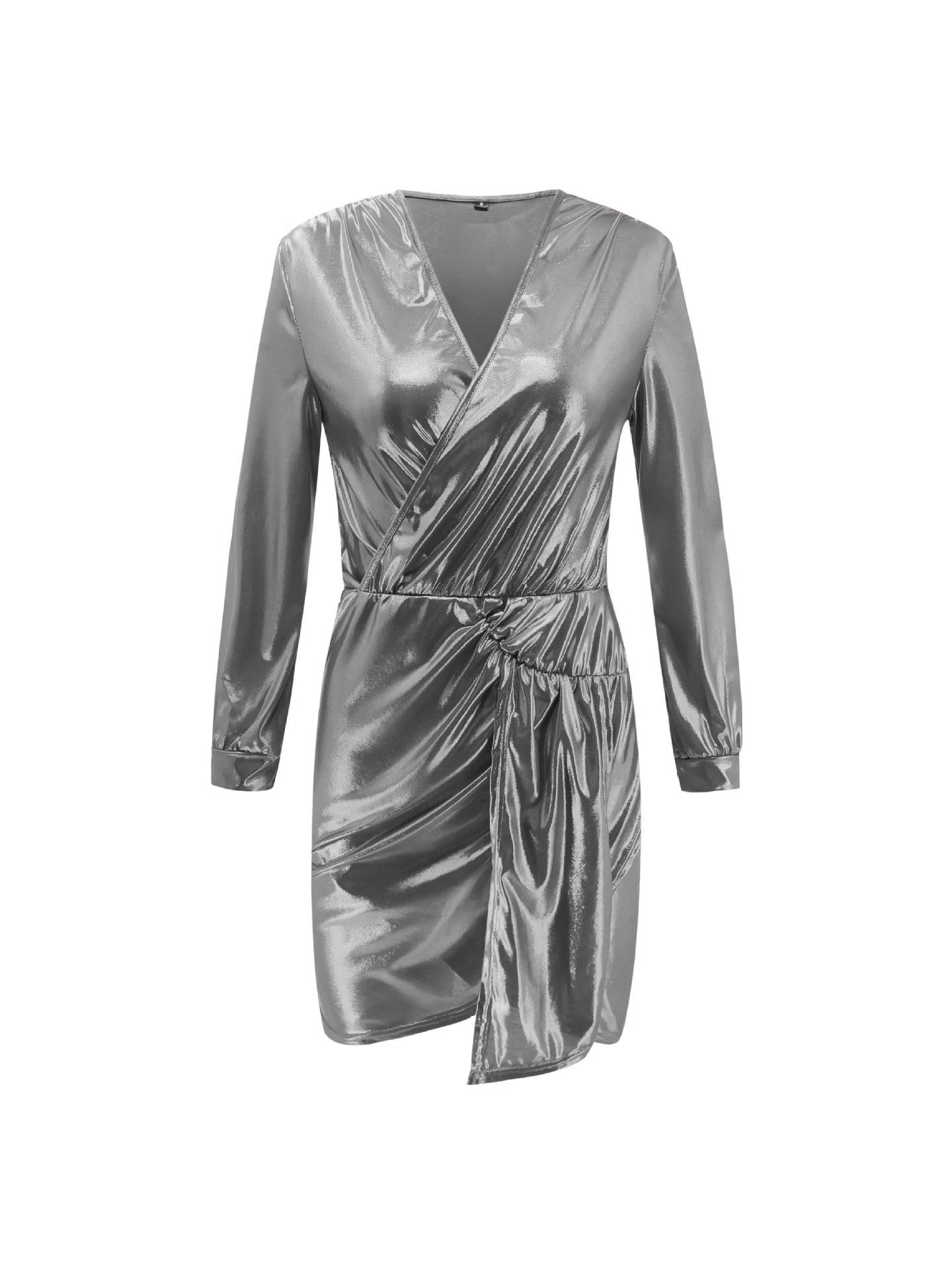 Solid Color Deep V Long Sleeve Mini Dress - Bela Fils BoutiqueBela Fils Boutique