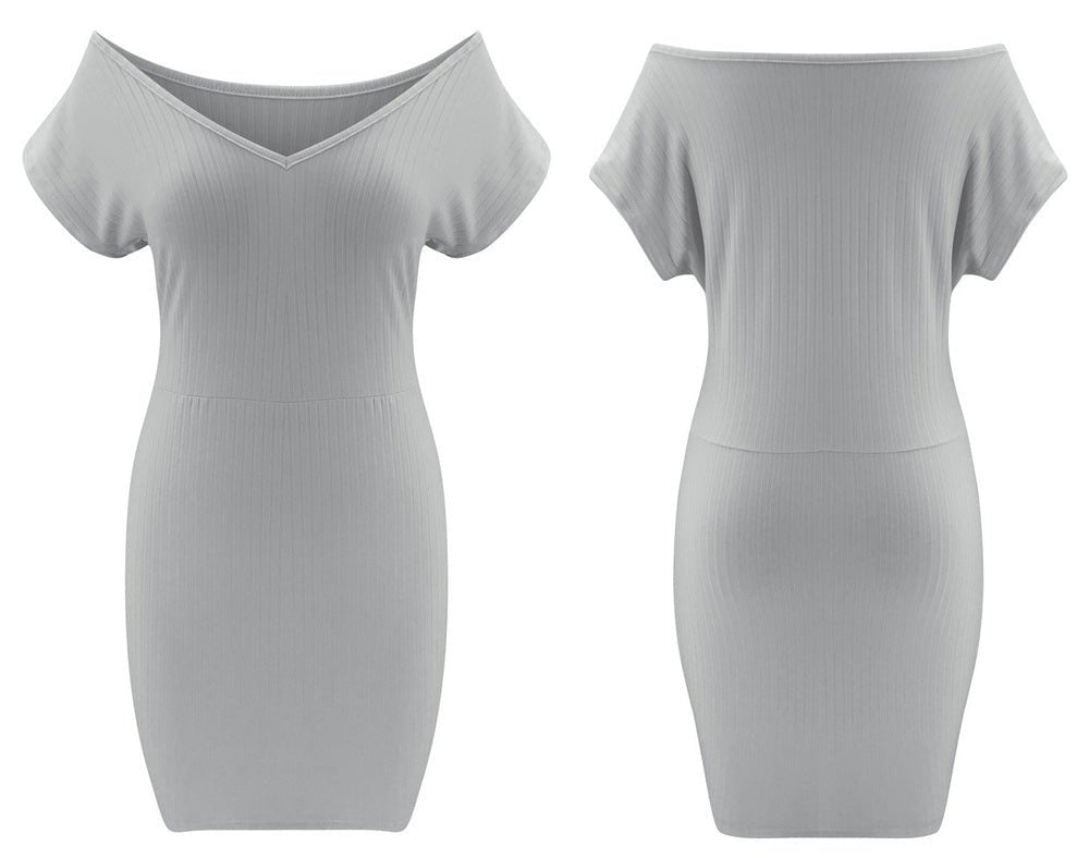 Spring V-Neck Ribbed Mini Dress for Women - Bela Fils BoutiqueBela Fils Boutique