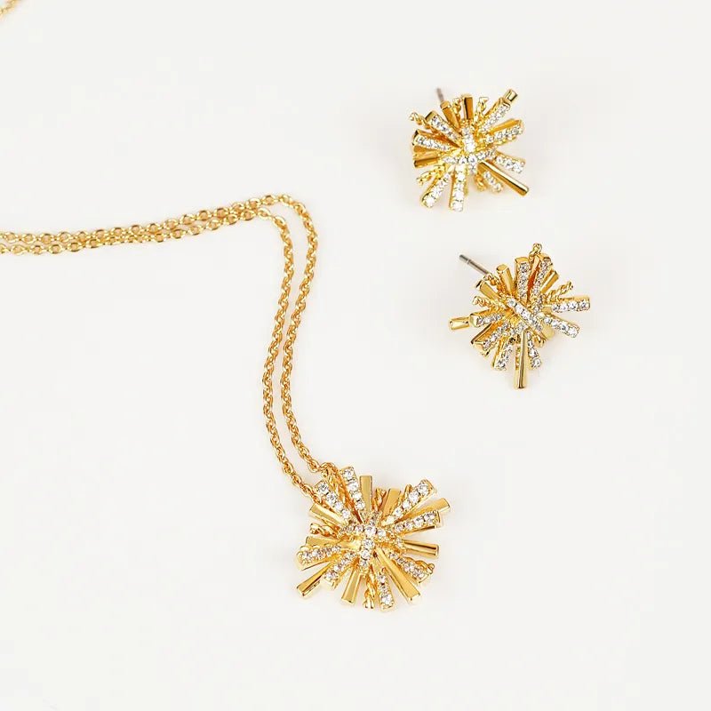 Starburst Gold - Plated Earrings and Necklace Set - Bela Fils BoutiqueBela Fils Boutique