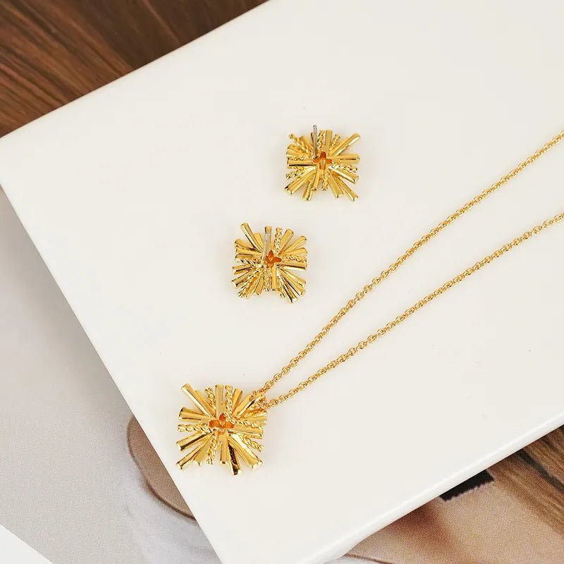 Starburst Gold - Plated Earrings and Necklace Set - Bela Fils BoutiqueBela Fils Boutique