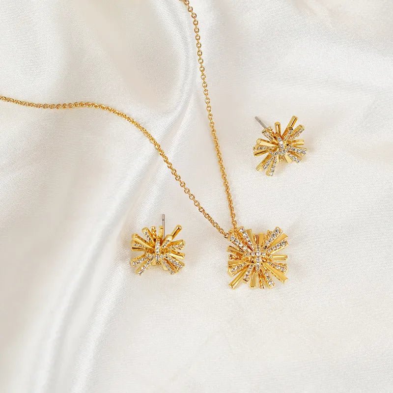 Starburst Gold - Plated Earrings and Necklace Set - Bela Fils BoutiqueBela Fils Boutique