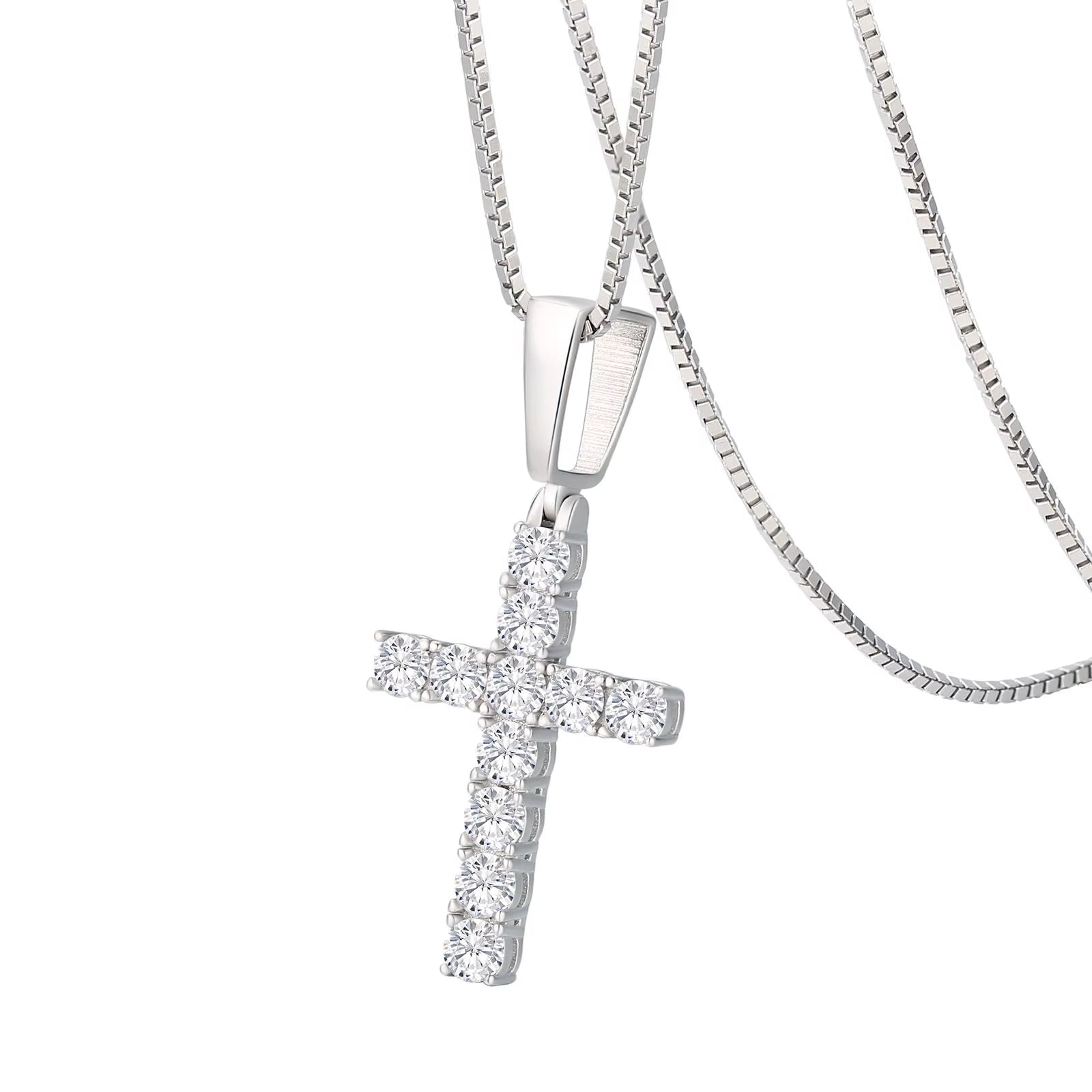 Sterling Silver Moissanite Cross Necklace for Men & Women - Bela Fils BoutiqueBela Fils Boutique