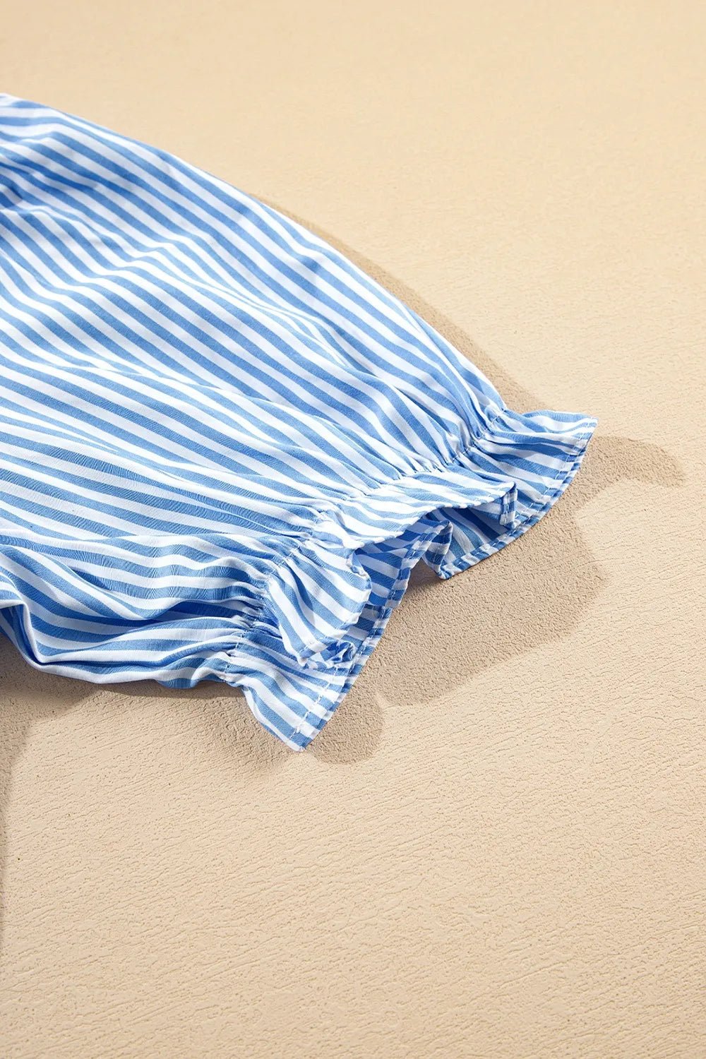 Stripe Bubble Short Sleeve Tiered Scallop Midi Dress - Bela Fils BoutiqueBela Fils Boutique