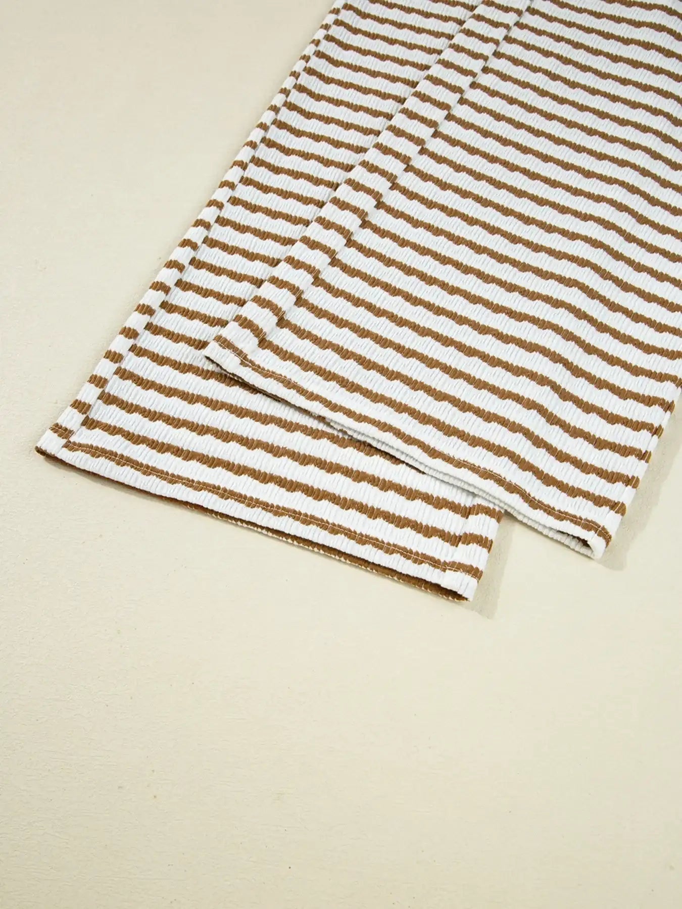 Stripe Collared Top and Drawstring Pant Set - Bela Fils BoutiqueBela Fils Boutique