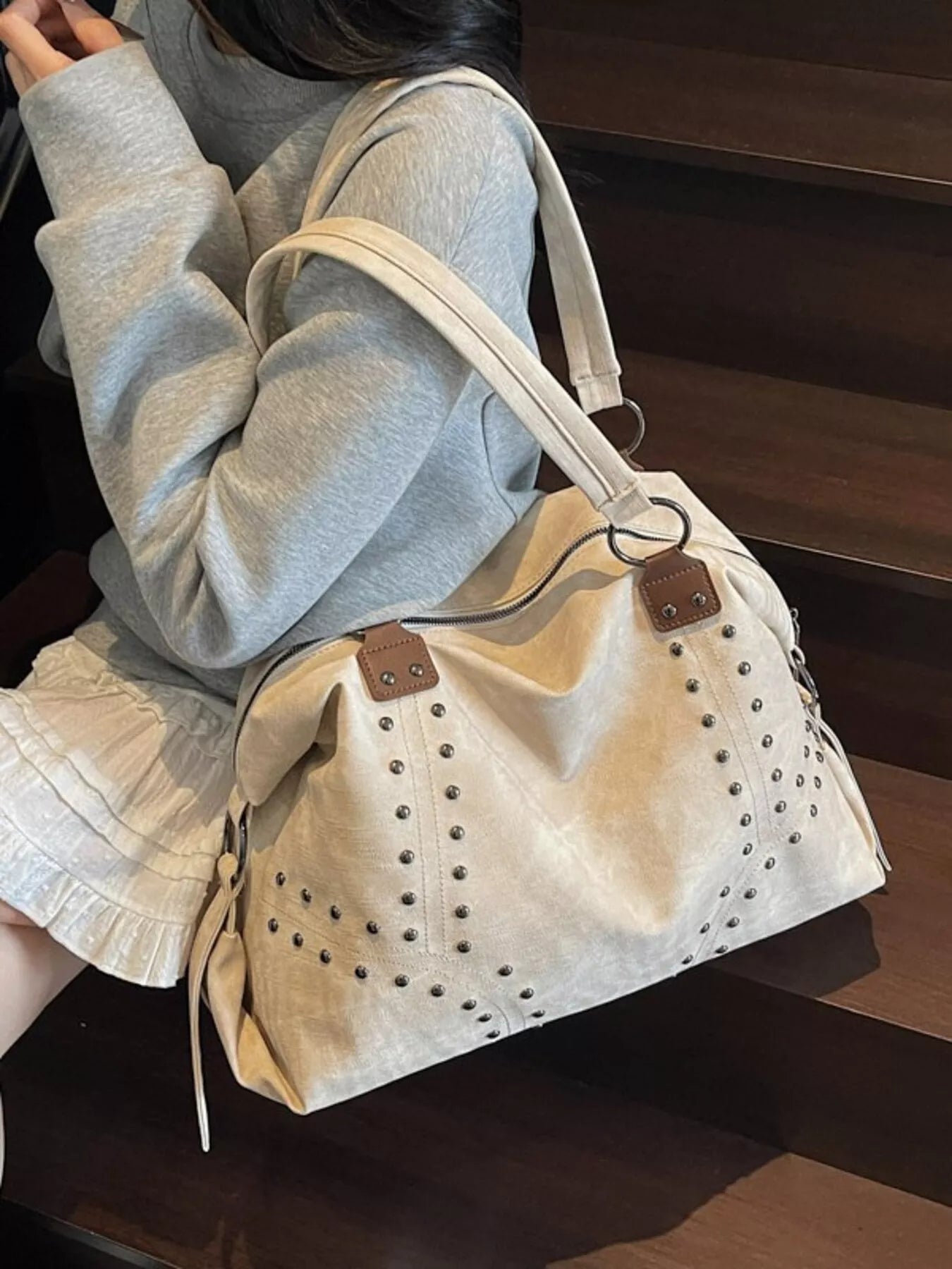 Studded Vintage - Style Handbag - Bela Fils BoutiqueBela Fils Boutique