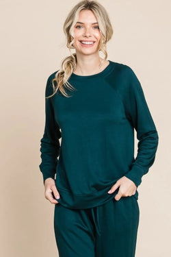 Super Lady Round Neck Raglan Sleeve Top and Drawstring Pants Lounge Set - Bela Fils BoutiqueBela Fils Boutique