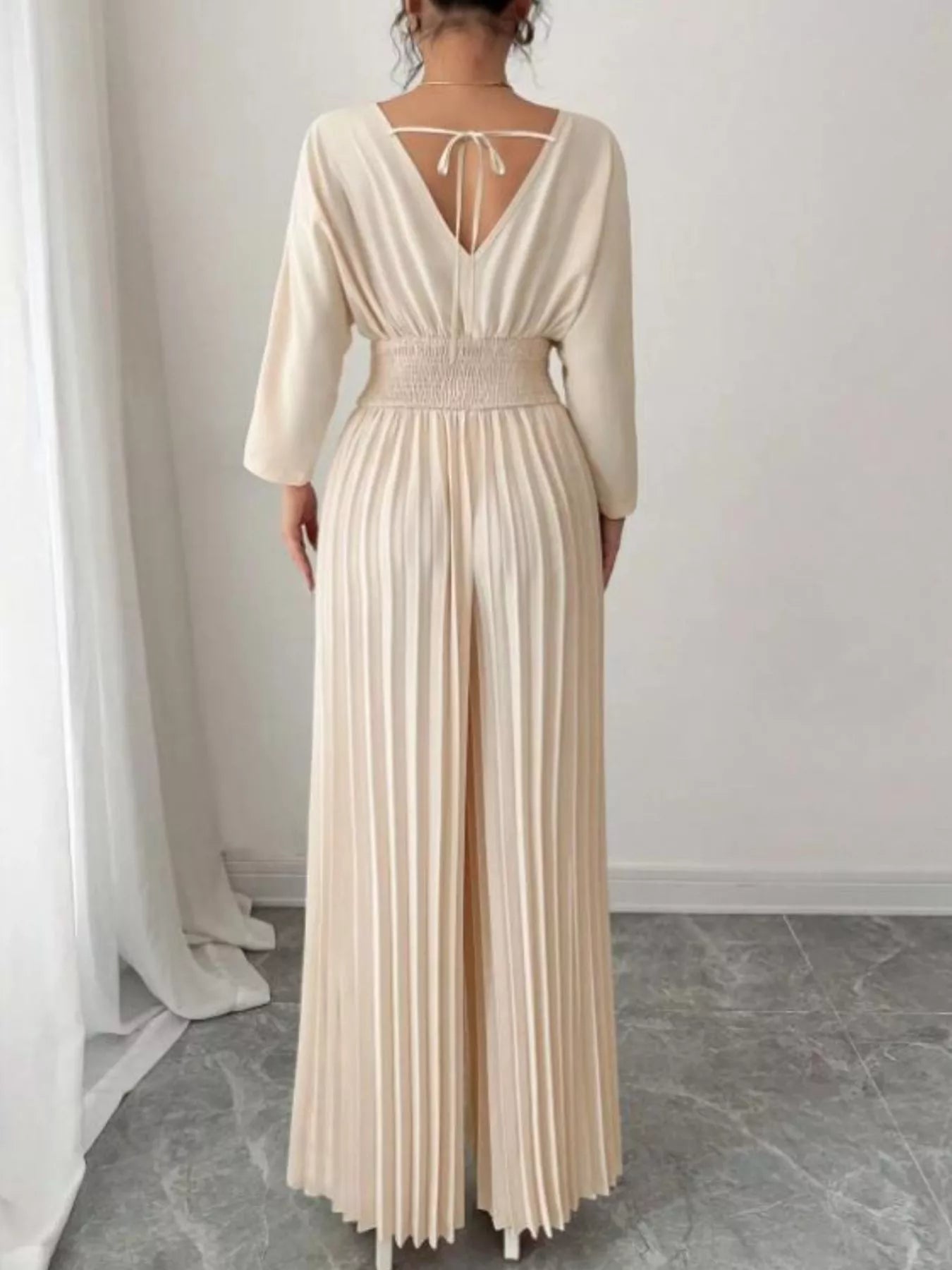 Surplice Pleated Wide Leg Jumpsuit - Bela Fils BoutiqueBela Fils Boutique