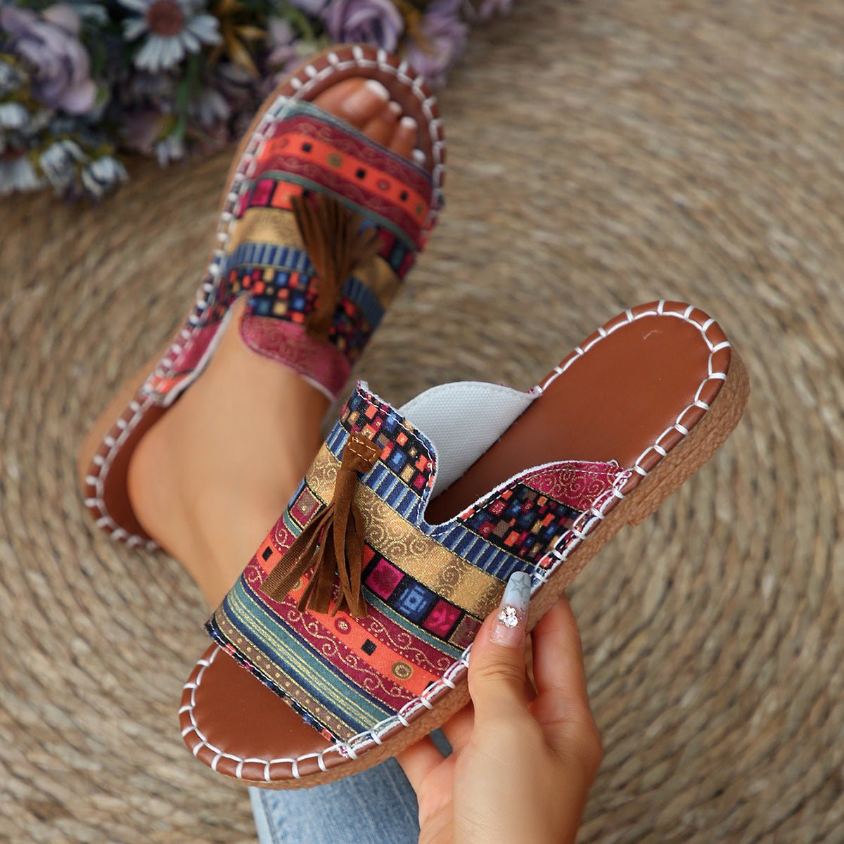 Tassel Open Toe Sandals - Bela Fils BoutiqueBela Fils Boutique