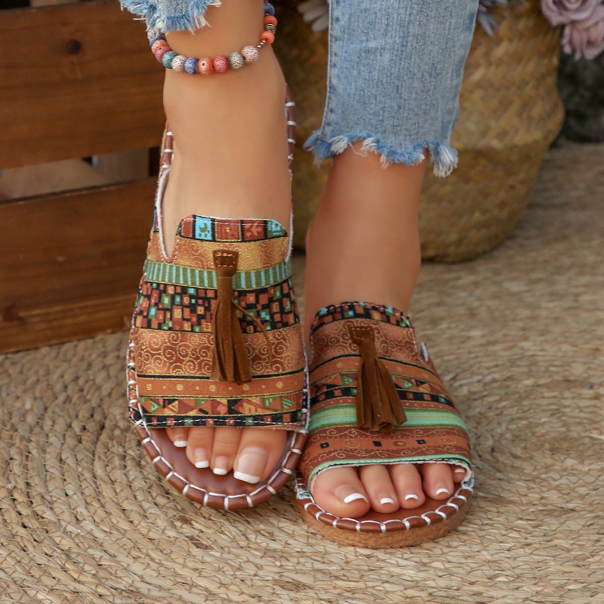 Tassel Open Toe Sandals - Bela Fils BoutiqueBela Fils Boutique