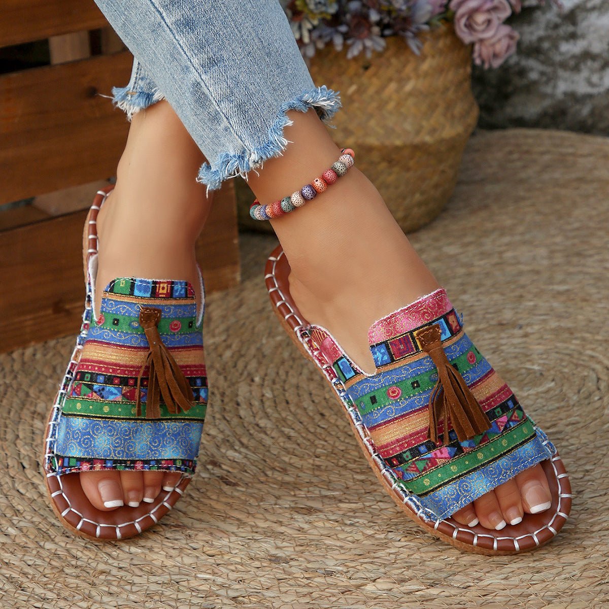 Tassel Open Toe Sandals - Bela Fils BoutiqueBela Fils Boutique