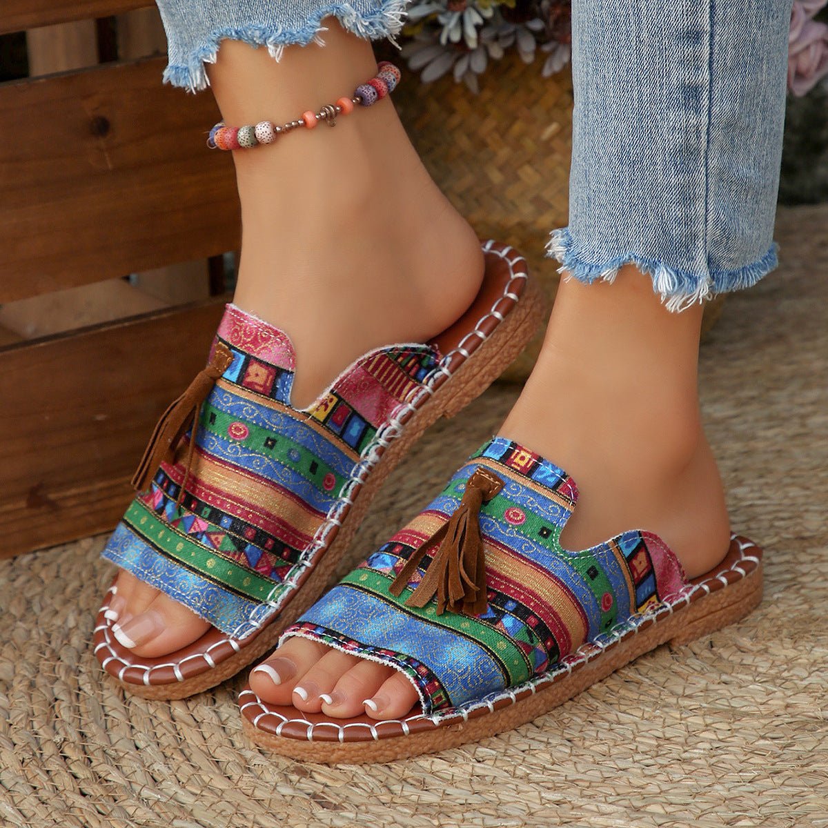 Tassel Open Toe Sandals - Bela Fils BoutiqueBela Fils Boutique