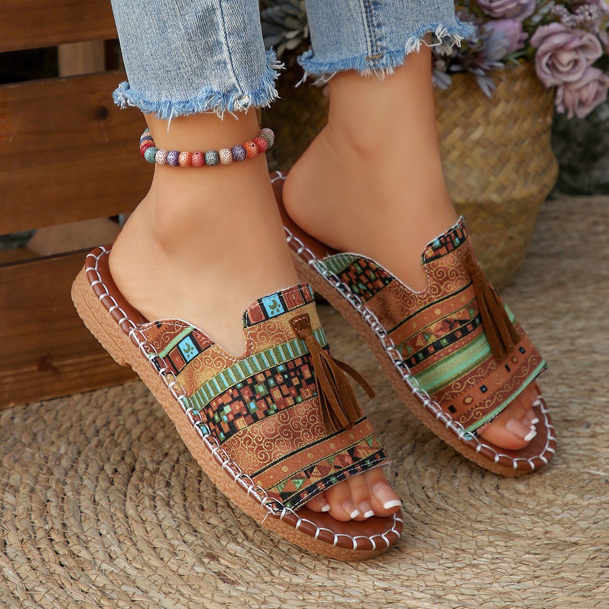 Tassel Open Toe Sandals - Bela Fils BoutiqueBela Fils Boutique