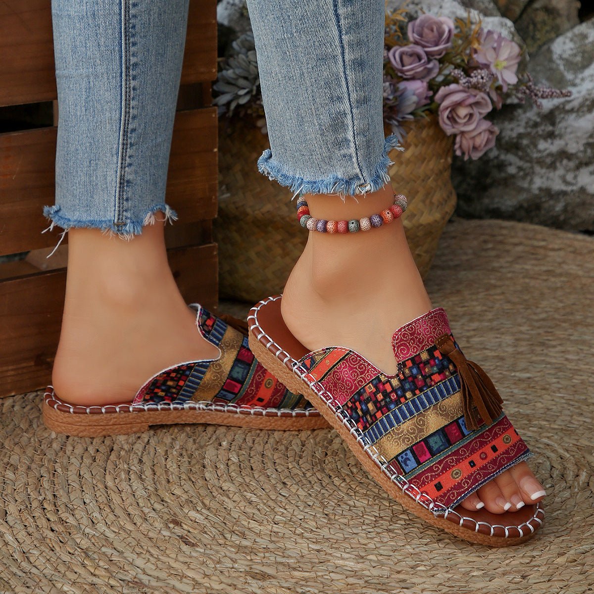 Tassel Open Toe Sandals - Bela Fils BoutiqueBela Fils Boutique