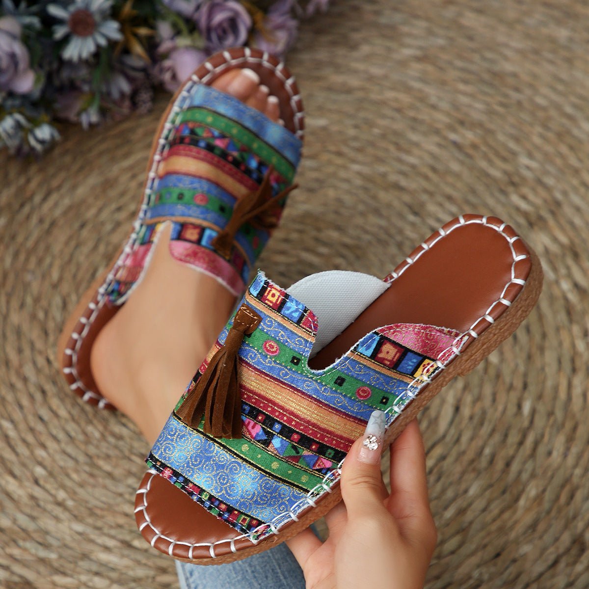 Tassel Open Toe Sandals - Bela Fils BoutiqueBela Fils Boutique
