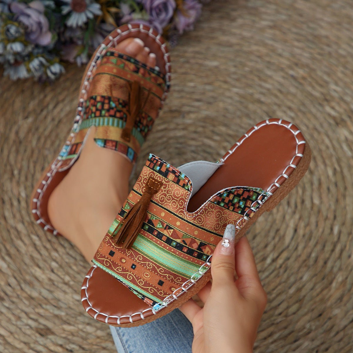 Tassel Open Toe Sandals - Bela Fils BoutiqueBela Fils Boutique