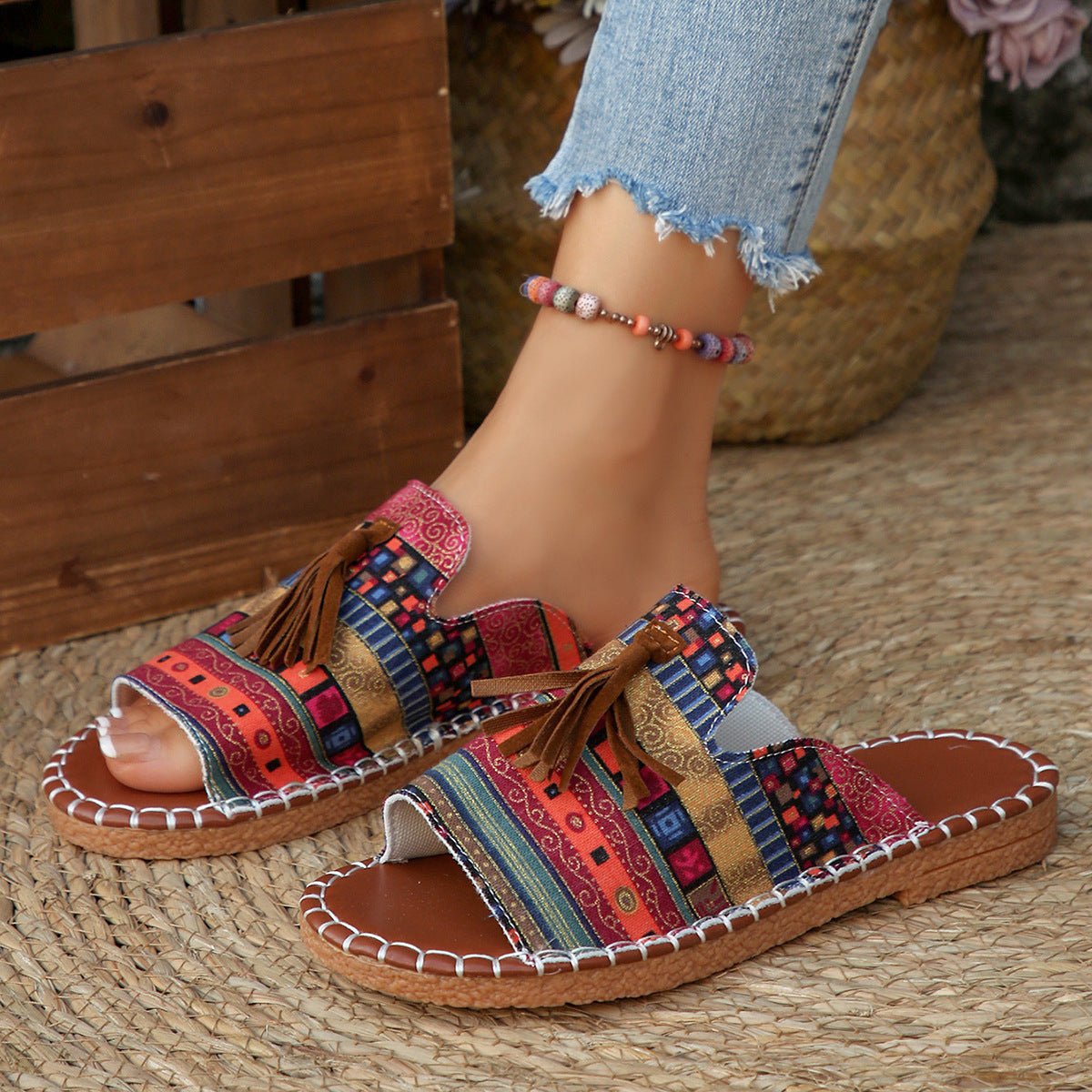 Tassel Open Toe Sandals - Bela Fils BoutiqueBela Fils Boutique