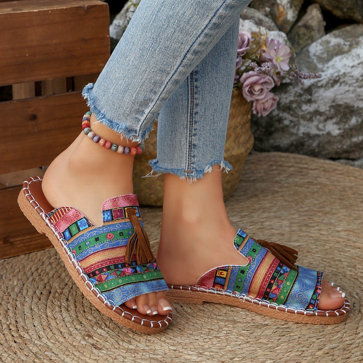 Tassel Open Toe Sandals - Bela Fils BoutiqueBela Fils Boutique