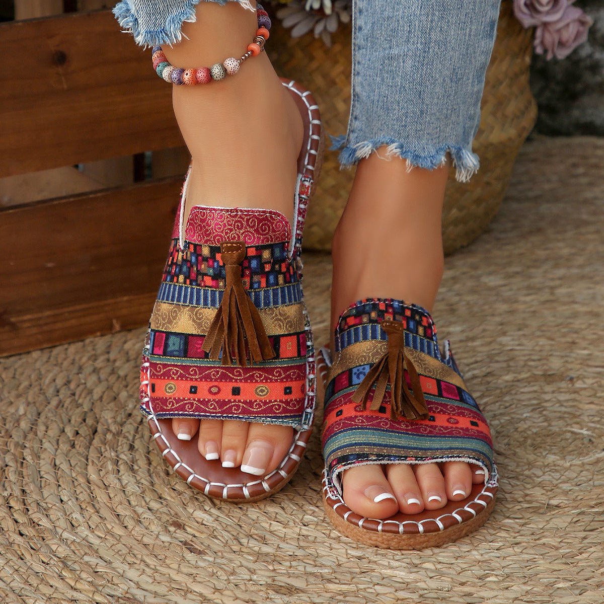 Tassel Open Toe Sandals - Bela Fils BoutiqueBela Fils Boutique