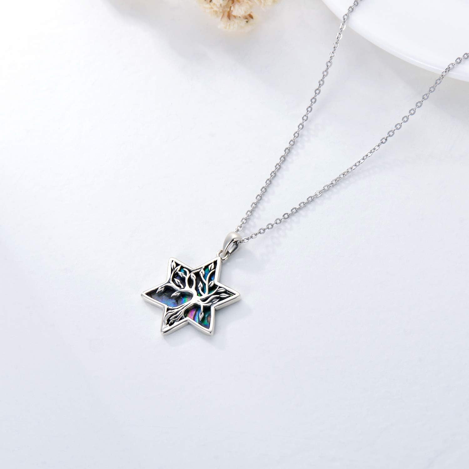 Tree of Life Necklace – 925 Silver Abalone Celtic Knot - Bela Fils BoutiqueBela Fils Boutique