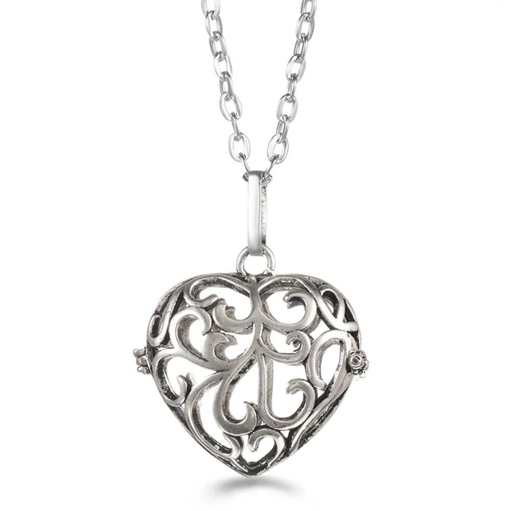 Trend Heart - Shaped Music Ball Aromatherapy Love Necklace Essential Oil Diffuser Couple Romance Chime Caller Pendant Jewelry Gift - Bela Fils BoutiqueBela Fils Boutique